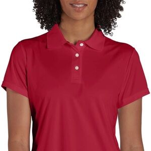 Hanes Women's Sport Cool DRI Polo Shirt, Moisture-Wicking Performance, Red, M